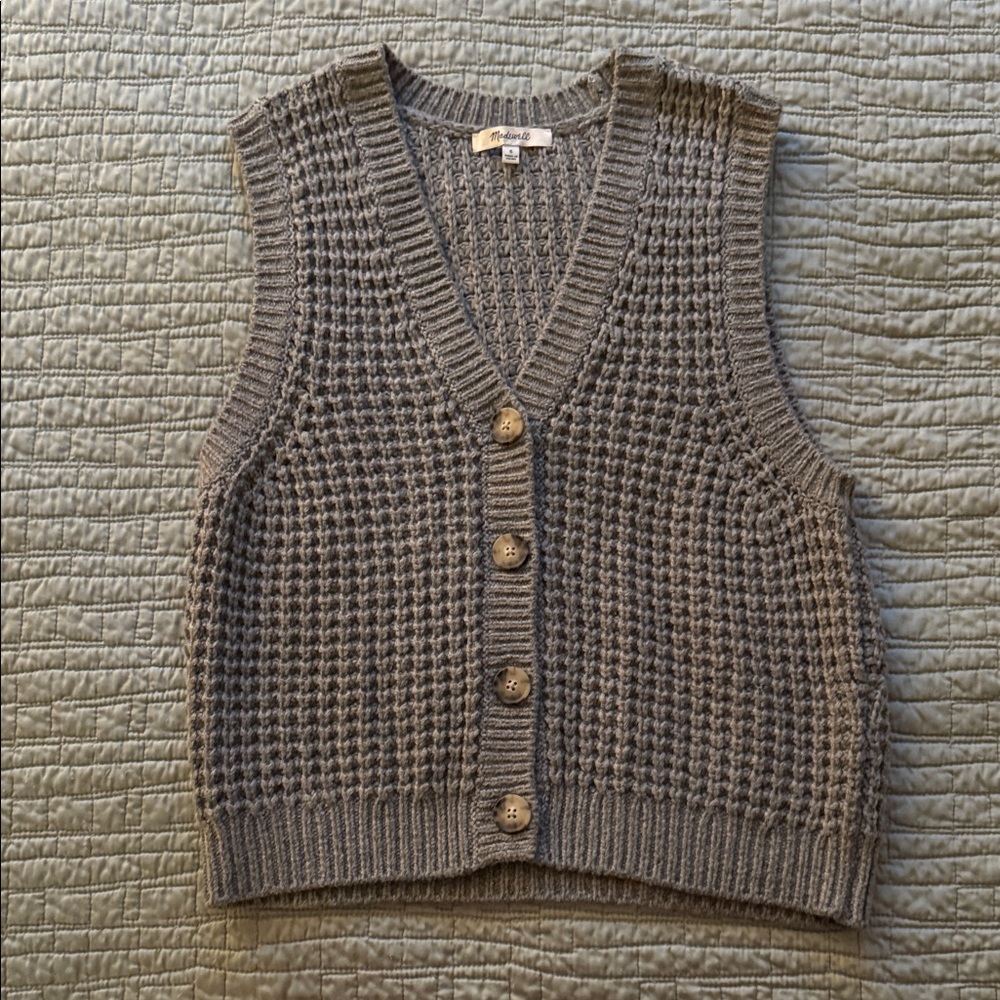 Madewell Charcoal V-Neck Sweater Vest
